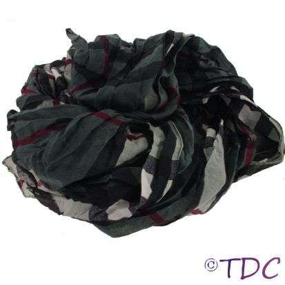 Checked Fashion Scarf/ Wrap (Grey)