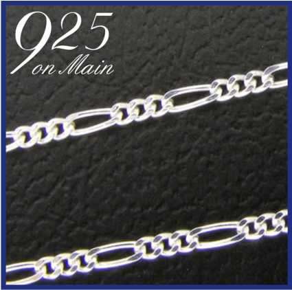 925 Sterling Silver Figaro (1.5mm) 50cm Chain
