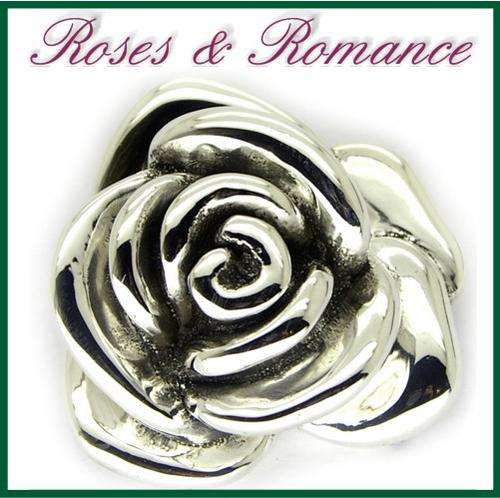 Exquisite Sterling Silver 35mm Rose Pendant/ Brooch