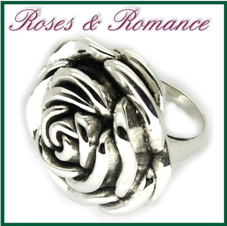 HUGE 32mm Sterling Silver Rose Ring