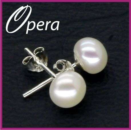 Sterling Silver White Freshwater Pearl Earrings