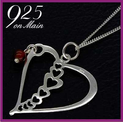 SOLID Sterling Silver Funky Heart Necklace
