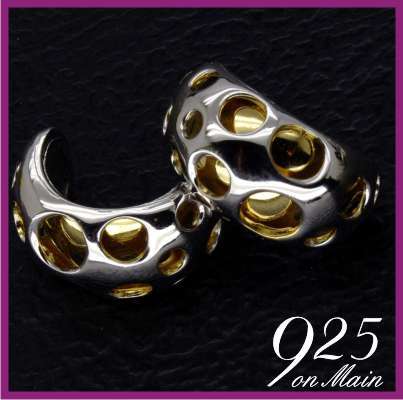Sterling Silver Designer Hoop Earrings