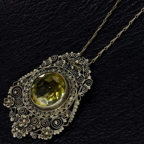 Vintage Sterling Silver Filigree Necklace -- Breathtaking