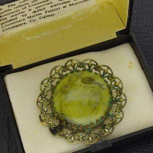 Vintage Irish Connemara Stone Brooch *R1 start!*