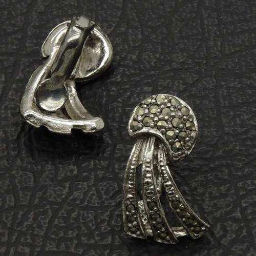 Stunning Marcasite Clip-On Earrings