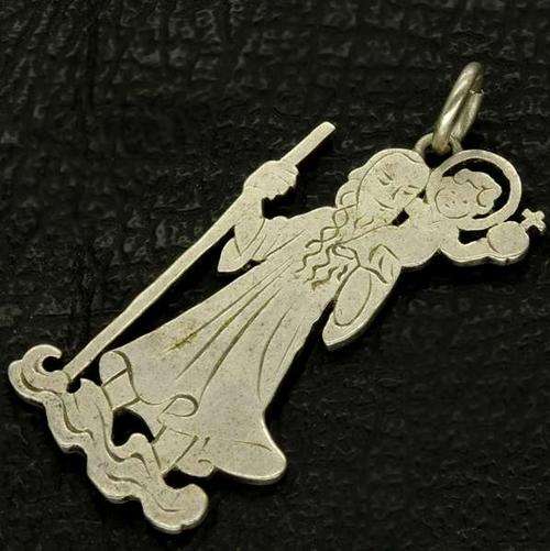 Vintage Sterling Silver Saint Christopher Pendant (Unusual) 5g