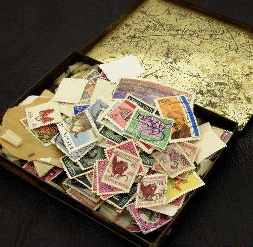 Old Tin of Stamps