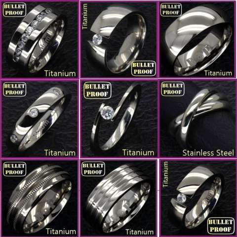 WHOLESALE LOT of 10 Titanium/ Steel Rings
