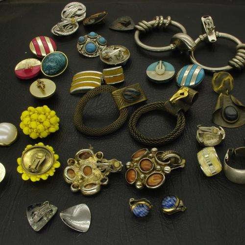 Large Lot of Vintage Clip-On Earrings