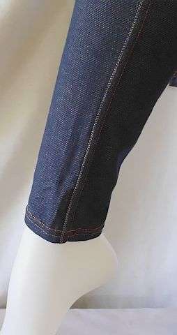 Denim Look Leggings with Zipper Detail on Pockets