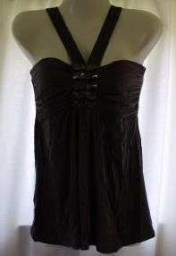 Stunning Strappy Grey Top with Rhinestones