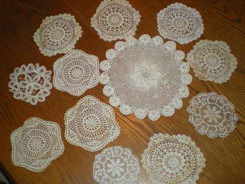 Job Lot of Vintage Fabric Doilies