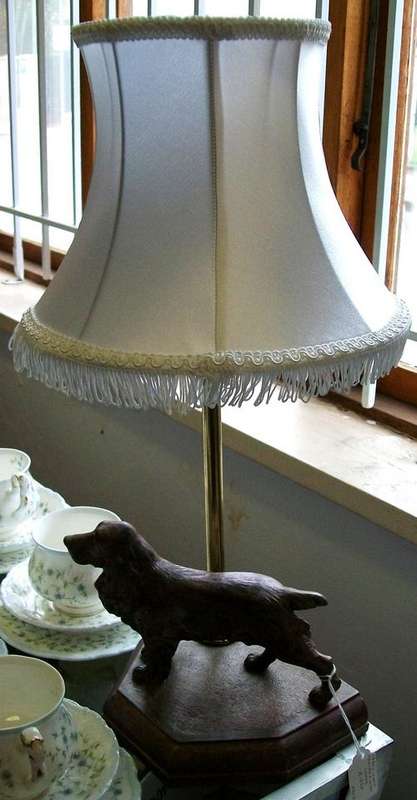 Spelter Spaniel Lamp