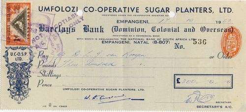 Union of South Africa 1953 revenue usage