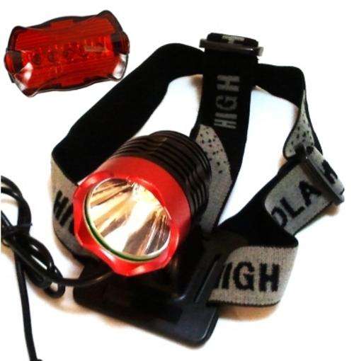 XML-T6 3-Mode "1200-Lumen" White LED Bike Light with Water proof Battery Pack, ZA charger