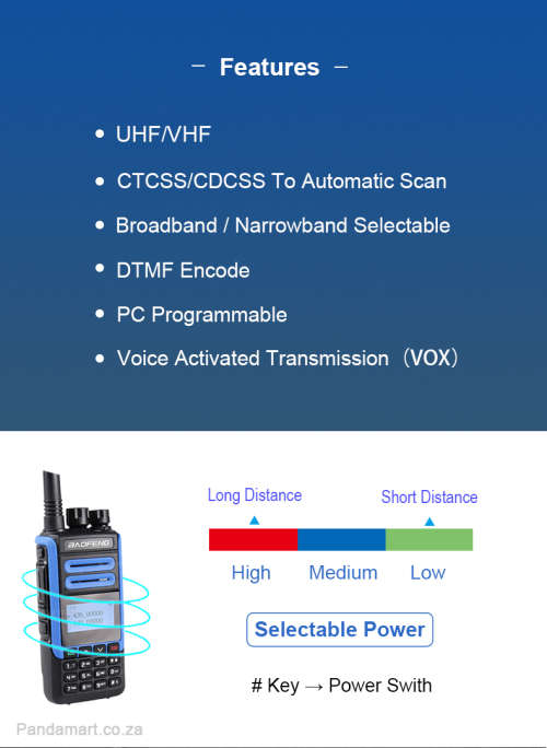 BAOFENG Two-Way Radios Walkie Talkie  H7 New 2020 Edition Durable UHFVHF 10W 128 Chanels