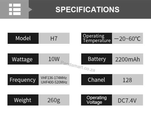 BAOFENG Two-Way Radios Walkie Talkie  H7 New 2020 Edition Durable UHFVHF 10W 128 Chanels