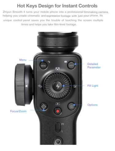 Zhiyun Smooth 4 (SMA04) 3-axis smartphone gimbal stabilizer