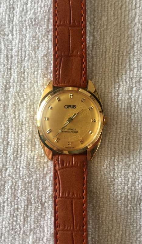 Vintage Oris Manual Wind Watch with patterned dial
