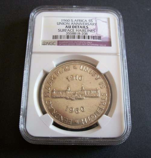 1960 5 SHILLING NGC GRADED  AU DETAIL