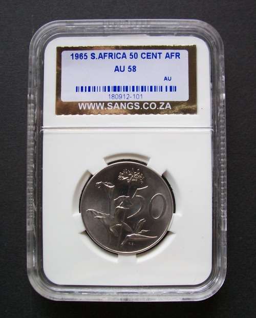 1965 50 CENT SANGS GRADED AU 58