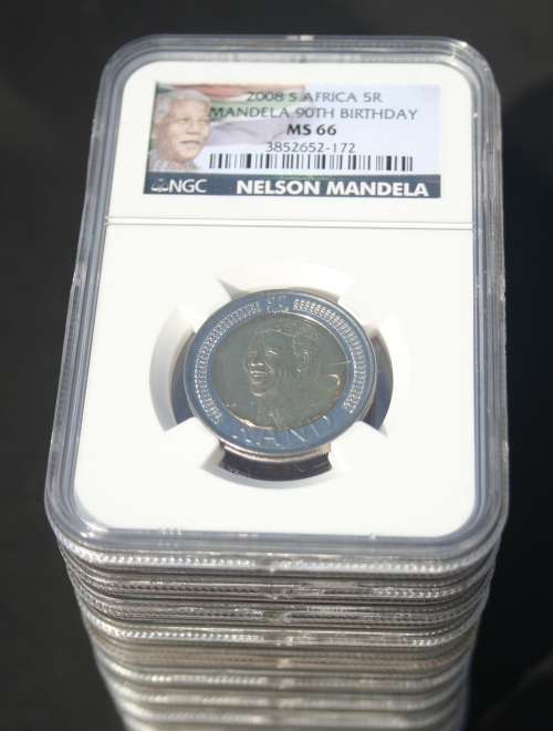 2008 MANDELA 90TH BIRTHDAY NGC GRADED MS 66 NEW LABEL X 10 ALL FOR ONE BID