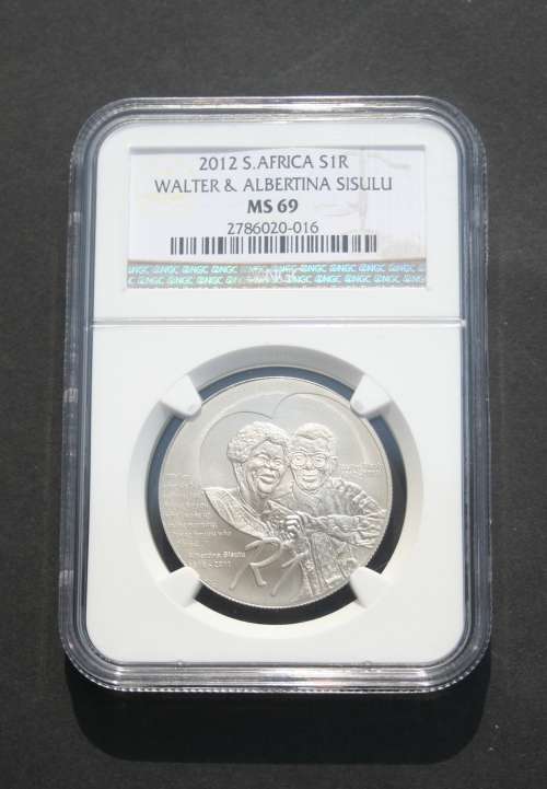 2012 W & A SISULU SILVER R1 NGC GRADED MS 69 ONLY 132 IN THIS GRADE 12 HIGHER