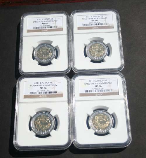 2011 90TH ANNIVERSARY R5 NGC GRADED MS 66 X4 BID PER COIN