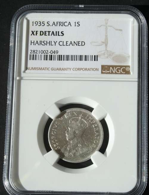 1935 1 SHILLING NGC GRADED XF DETAIL