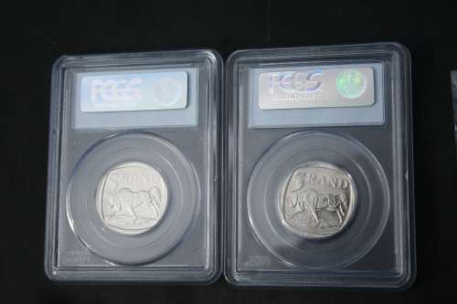 2000 MANDELA PCGS GRADED MS 64 AND MS 65 ON BID FOR BOTH