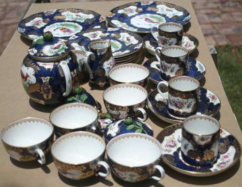 Collection of Oriental cup saucers, cake plates and large cake plates one bid takes all