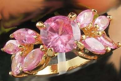 Gorgeous Multi-cut pink simulated zirconium ring