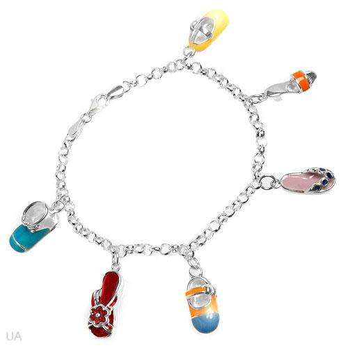 Sterling Silver bracelet with shoe charms