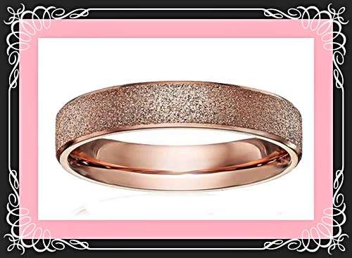 Rose gold frosted stainless steel ring size 13