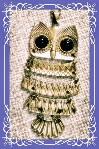 Vintage owl long pendant necklace