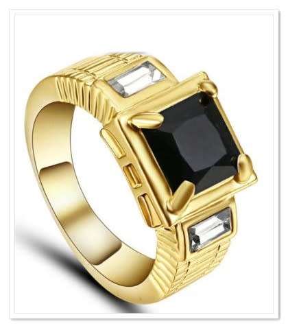 Gorgeous 10k Gold filled simulated sapphire ring S7