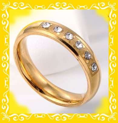 Gold coated crystal ring S65