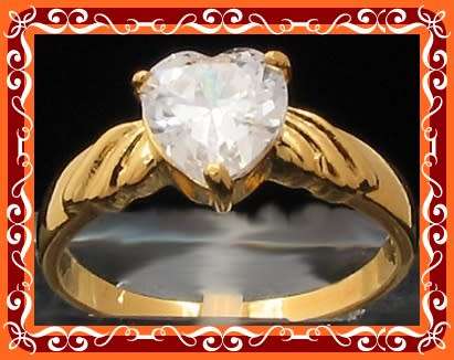Luxurious 8mm heart cut simulated diamond ring