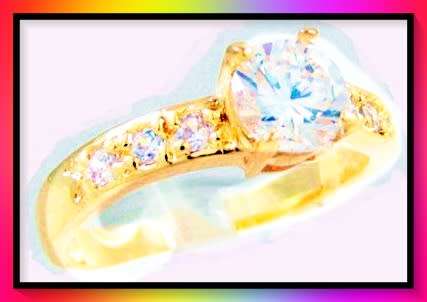 Stunning simulated Sapphires in 10KGP Ring Size 7