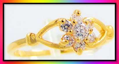 Lovely simulated Sapphires in 10KGP Ring Size 7