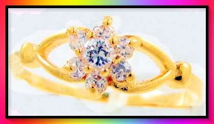 Lovely simulated Sapphires in 10KGP Ring Size 7