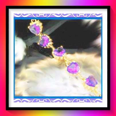 Heart shaped simulated amethyst bracelet