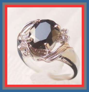 Beautiful black simulated sapphire ring