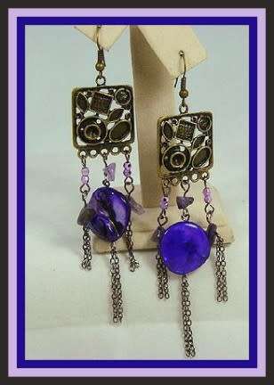 Gorgeous Genuine amethyst MOP earrings