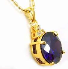 Pretty simulated sapphire pendant