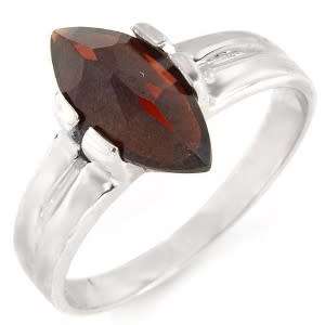 Fashionable Ring With 2.22ctw Genuine Garnet in Solid 925 Sterling silver- Size 6.5.