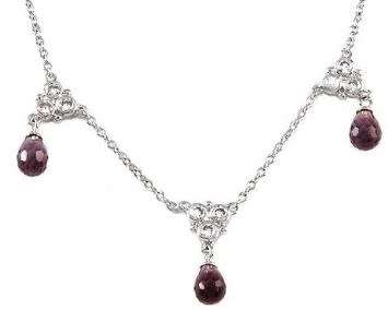 Stylish necklace with 0.51ctw cubic zirconium and crystals in sterling silver