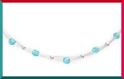 Stunning genuine crystal necklace excellently designed in sterling silver 14.5inch