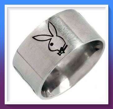 Playboy gents comfort fit ring crafted in stainless steel